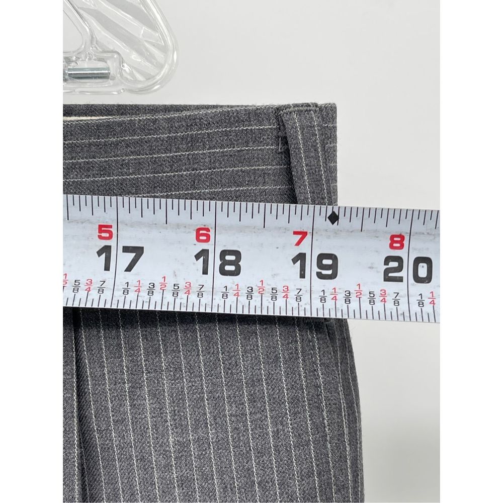 Jos A Bank Dress Pants Wool Men Size 38d29 Gray White Pinstriped Cuffed Pleated - Picture 7 of 10
